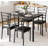 Dining Table For 2, Small Table And Chairs Set Of 2, Dinette Set For 2, Square Dinner Table Set, 3 Piece Kitchen & Dining Room Sets For Small Space (black, Table With 4 Upholstered Chairs)