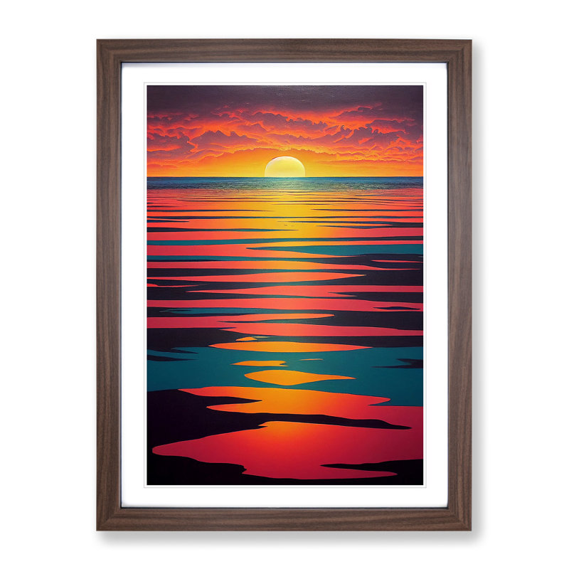 Evocative Sunset - Framed Print, 34cm H x 25cm W, Brown