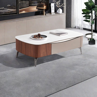 Table basse moderne minimaliste en pierre de cristal