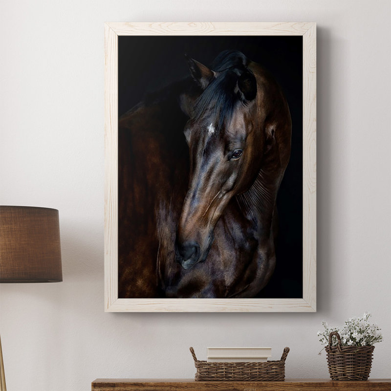 «Galaz Sunlit Horses I», reproduction d'art sur toile simple, H 37,5 po x l 27,5 po x P 1 po, Cadre blanc
