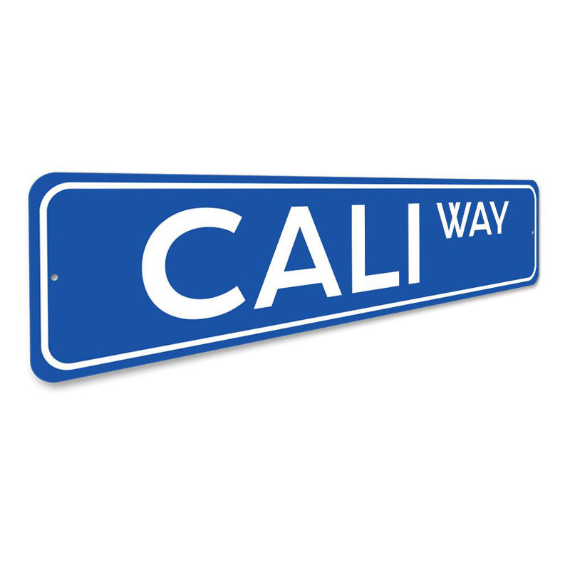 Plaque de rue en aluminium Cali Way, H 4 po x l 18 po x P 0,04 po