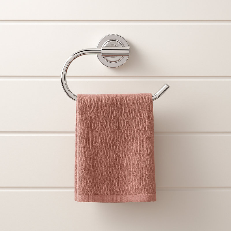 Geneva Wall Mounted Towel Ring, Polished Chrome