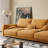 Modern warm orange suede straight-row sofa