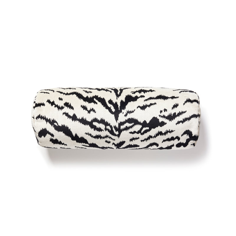 Wild Glamour Bolster Pillow Cover & Insert, Back/Off-White