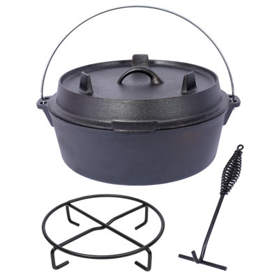 Pre-Seasoned Cast Iron Dutch Oven With Skillet Lid, 8 Quart