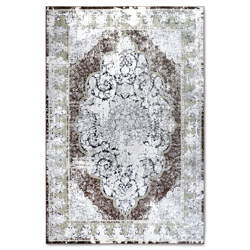 Kollektion 1809 No Pattern And No Solid Colour Machine Woven Brown Area Rug, Rectangle 7'5" x 11'1"