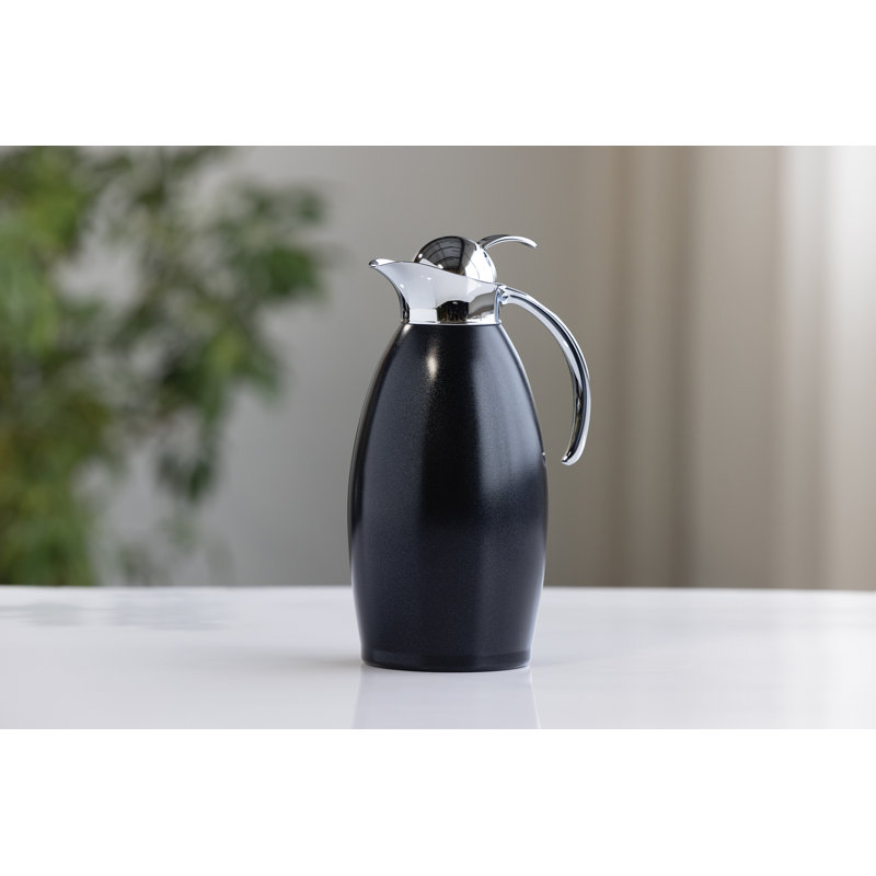 Stainless Steel Vacuum Insulated Push Button Server, Radiant Black