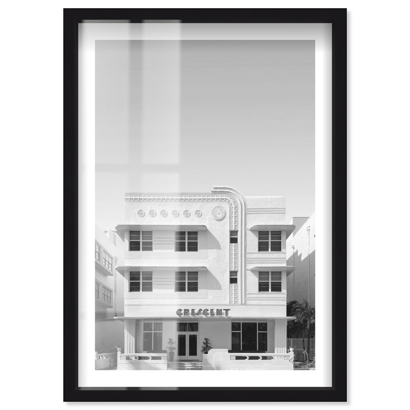 Reproduction d'art rétro par Miami, Notoriart, cadre noir, 25 x 37, H 37 po x l 25 po, Noir