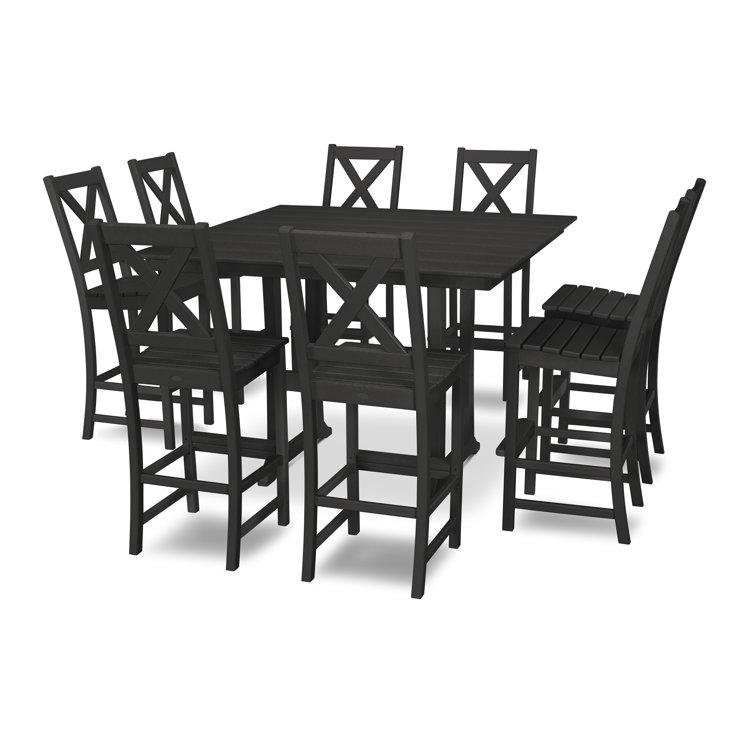 Braxton Rectangular 8 - Person 59.5'' Long Bar Height Dining Set