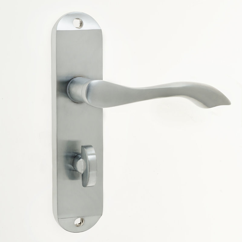 Broadway Privacy Door Handle, Satin Chrome