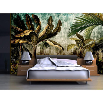 Vintage Tropical Palm Garden Wall Mural for Home Decor