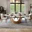 Ensemble de salle à manger, ensemble de table de salle à manger ovale pré-assemblé, ensemble de table de salle à manger en pierre frittée avec chaises rembourrées-1194560141-1194560137-1194560136