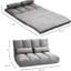 Canapé-lit convertible, lit pliant avec 2 coussins, réglable, gris foncé, chaise solution grise peu encombrante, économie, structure robuste