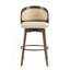 Ensemble de 2 tabourets de bar d'intérieur en bois Tommen avec structure en bois d'hévéa durable et siège rembourré en polyuréthane confortable-847748986