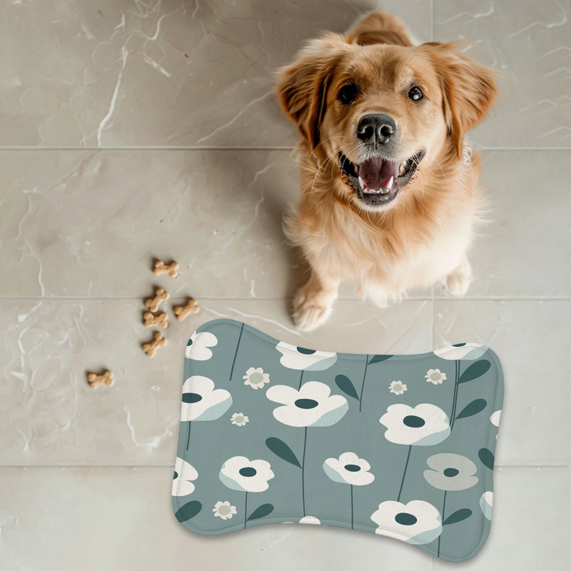 Tapis bleu sarcelle Gentle Blossoms - 1 pièce