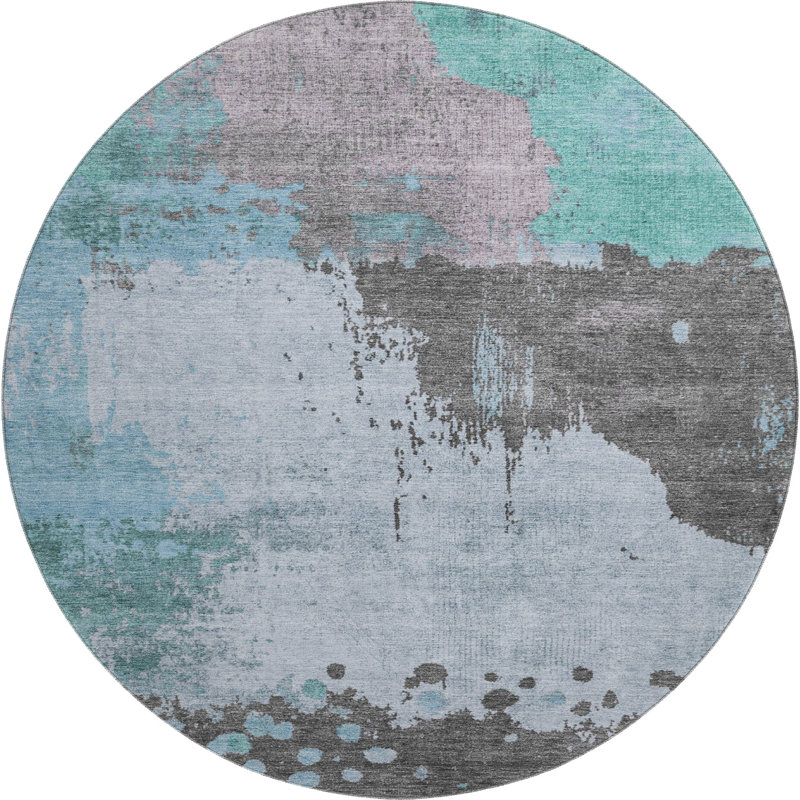 Premium Machine Washable Mouton Abstract Rug, Round 8'