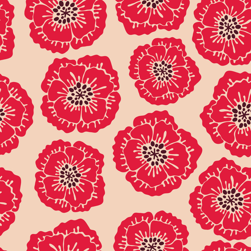 Blooming Poppies - Wrapped Canvas Print, 91cm H x 91cm W