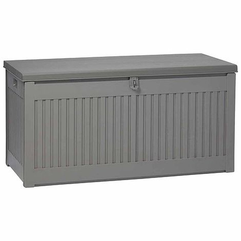 17 Stories Nyima 270 Litre Plastic Lockable Deck Box in Grey
