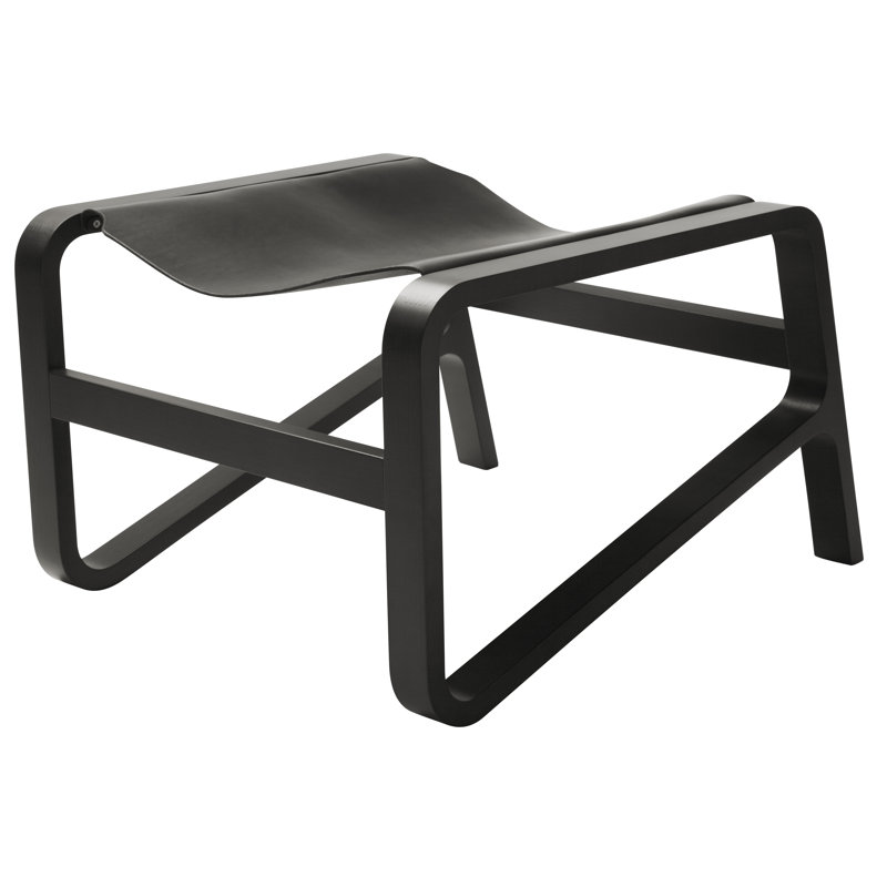 Toro Ottoman, Night Genuine Leather, Black