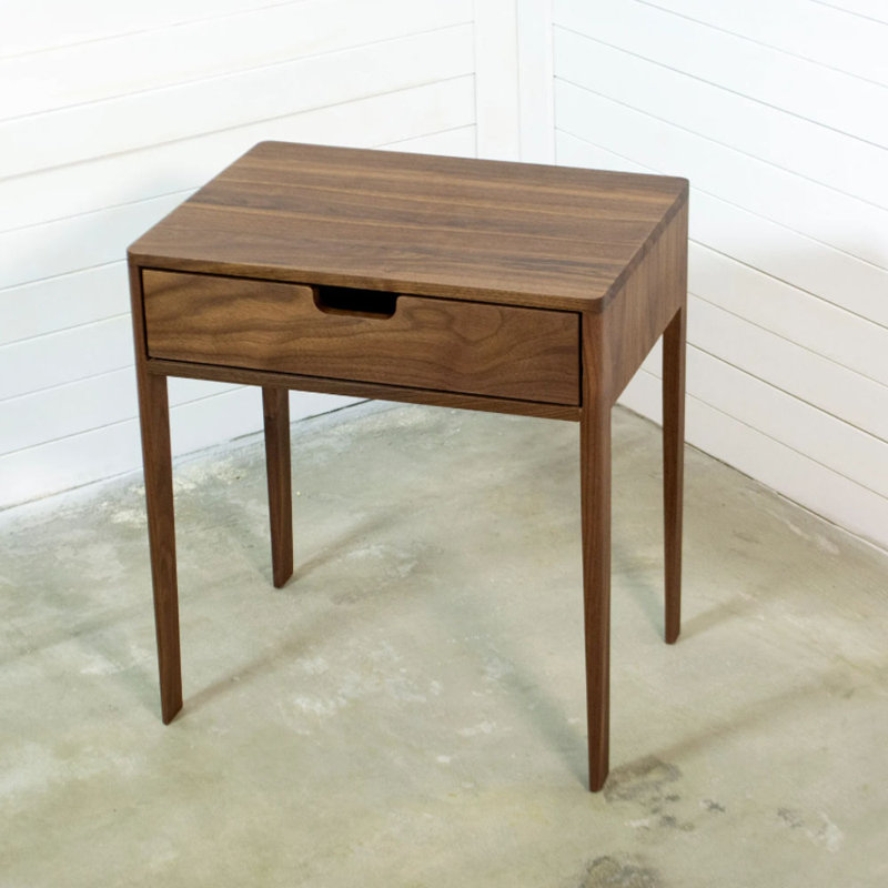 Solid Walnut/oak Bedside Table, Bedside Table With Drawer, Modern Side Table, Scandinavian Style