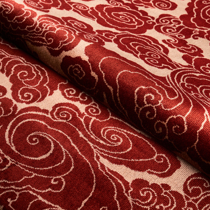 Sozan Velvet Fabric, Cinnabar