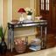 Console miroir antique avec rangement ouvert