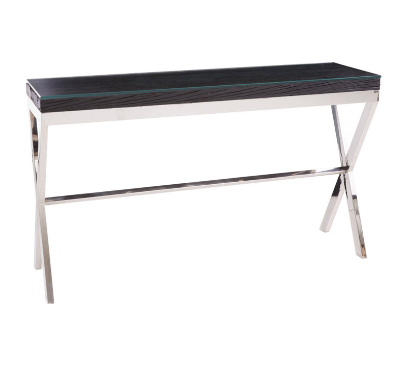 140cm Glass Top Console Table