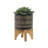 S/2 5/8" GLAZED PLANTER W/ STAND, BLACK