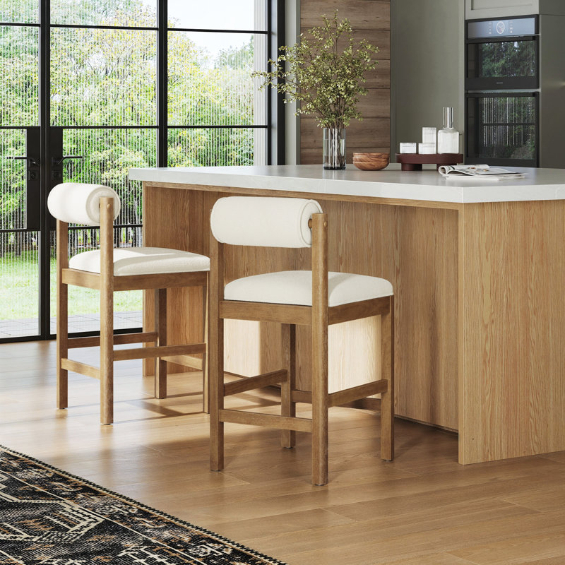 Tabouret à hauteur de comptoir crème, 1