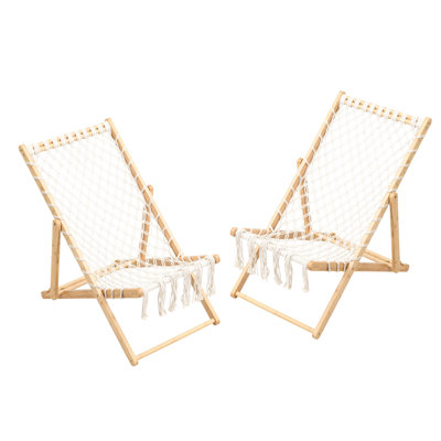 Two Handwoven Rope Seats For Patio And Garden, Double - Braided , Adjustable Back Position, 31 In Depth, 4.33 Package Height Seating Living Room Outdoor Spaces, Rope, No Assembly Required, 21.56