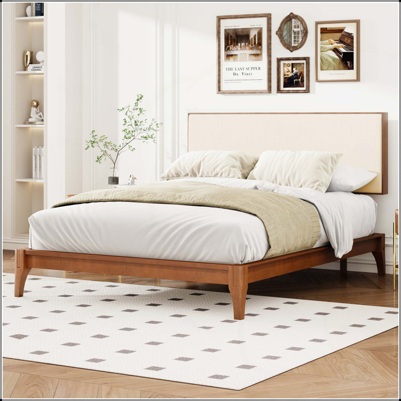 Tête de lit réglable en bambou, Beige, Grand