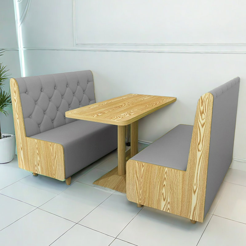 Banc rembourré en similicuir Modern Modern, Gris
