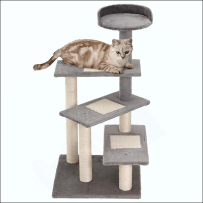 5-Level Revolving Stair Cat Tree Scratcher Climbing Activity Tower With Play Center And Resting Perch