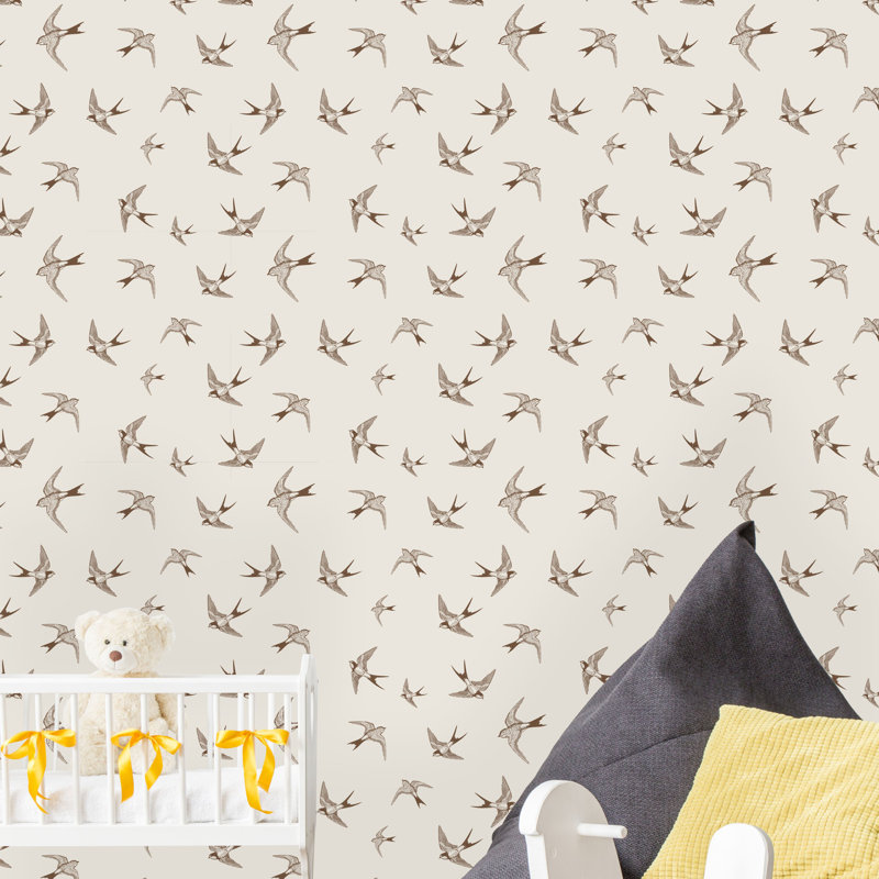 Rouleau de papier peint adhésif Ritner Little Swallows, L 16,67 po x l 25 po