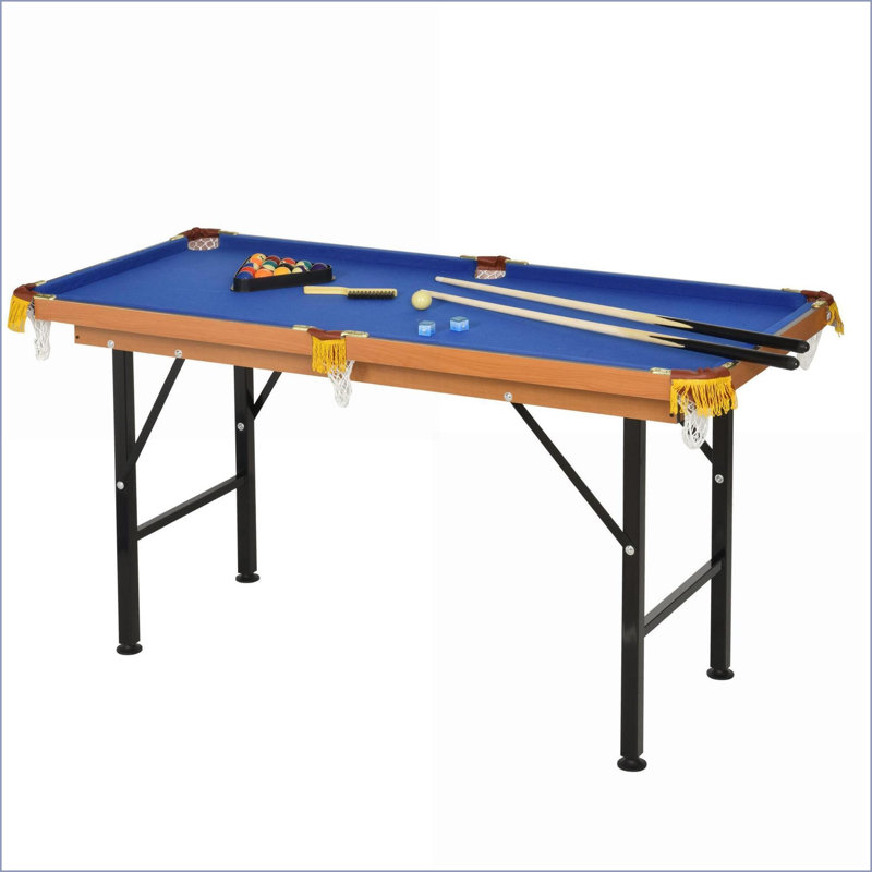 Table de billard pliante portative 55 po avec ensemble complet | Bleu | Bois aggloméré + acier