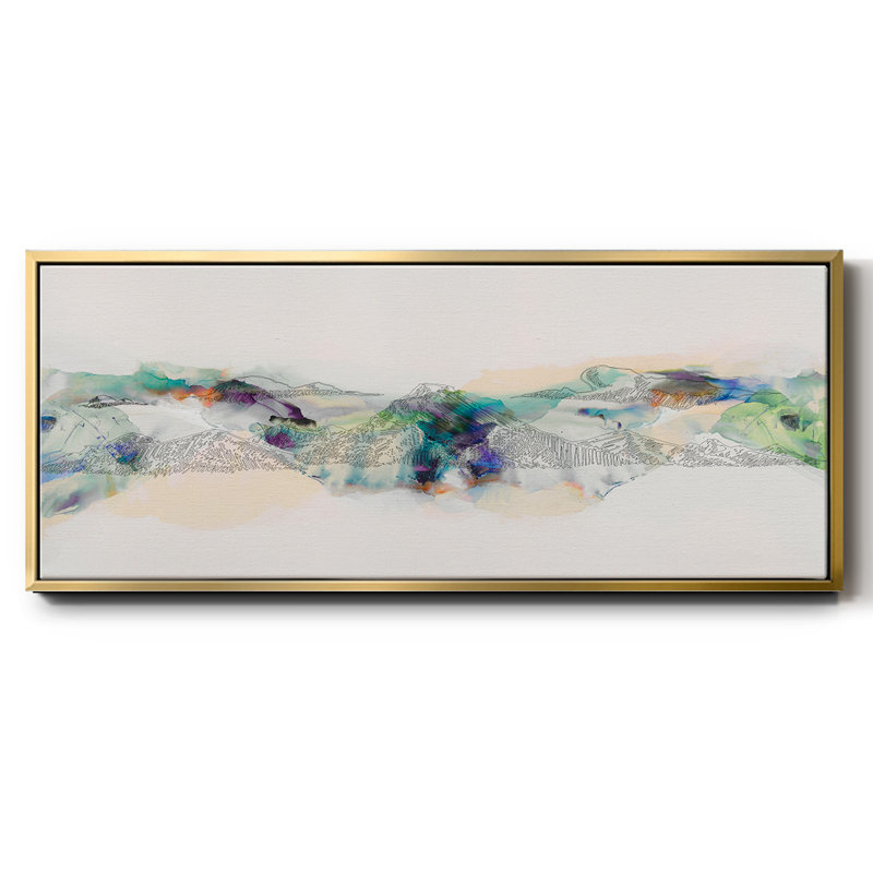 Abstract Mountain Range- Framed Canvas, 20" H x 50" W