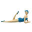 Figurine en résine peinte à la main, style pin-up rétro côtier, à pois bleu Égée, 33,7 cm de large