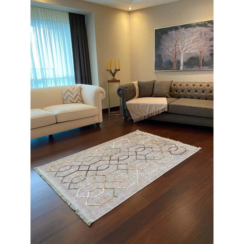 Tapis Lashia avec envers antidérapant, Carré 2 pi 7 po