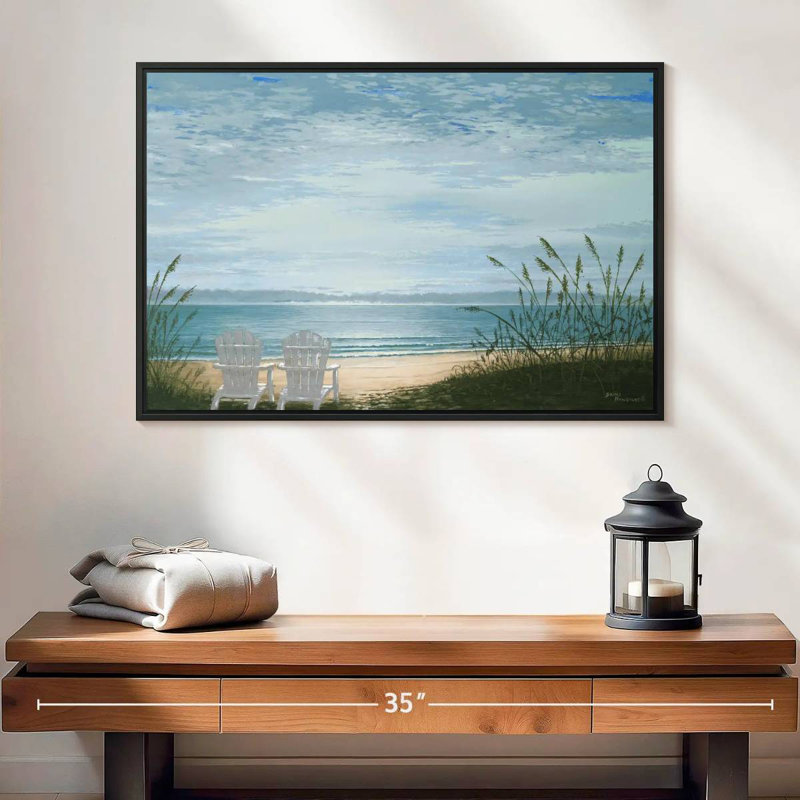Chaises de plage sereines, 25 po x 17 po, Cadre flottant noir