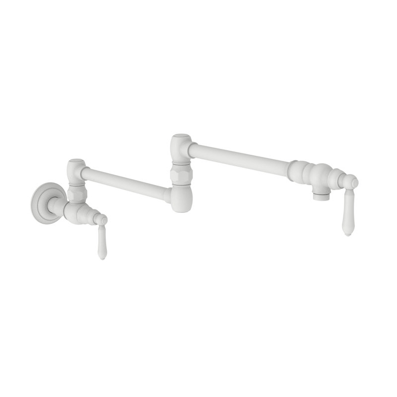 Chesterfield Wall Mount Pot Filler, Matte White