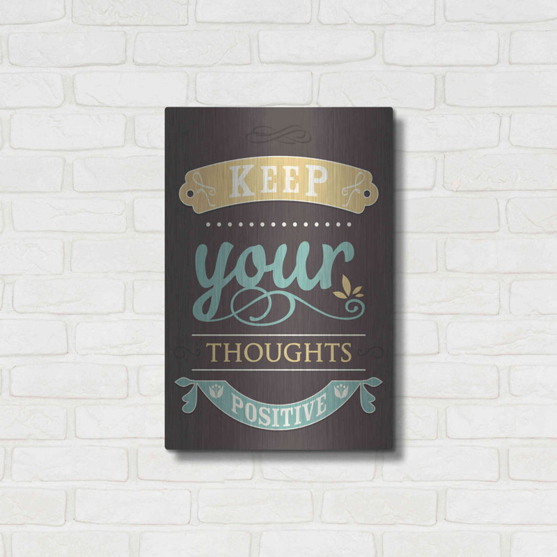 Keep Your Thoughts' by GraphINC, Metal Wall Art, 24" H x 16" W