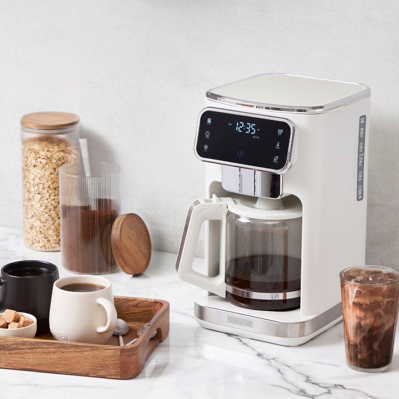 Cafetière numérique chaude et glacée HADEN, Ivoire / chrome