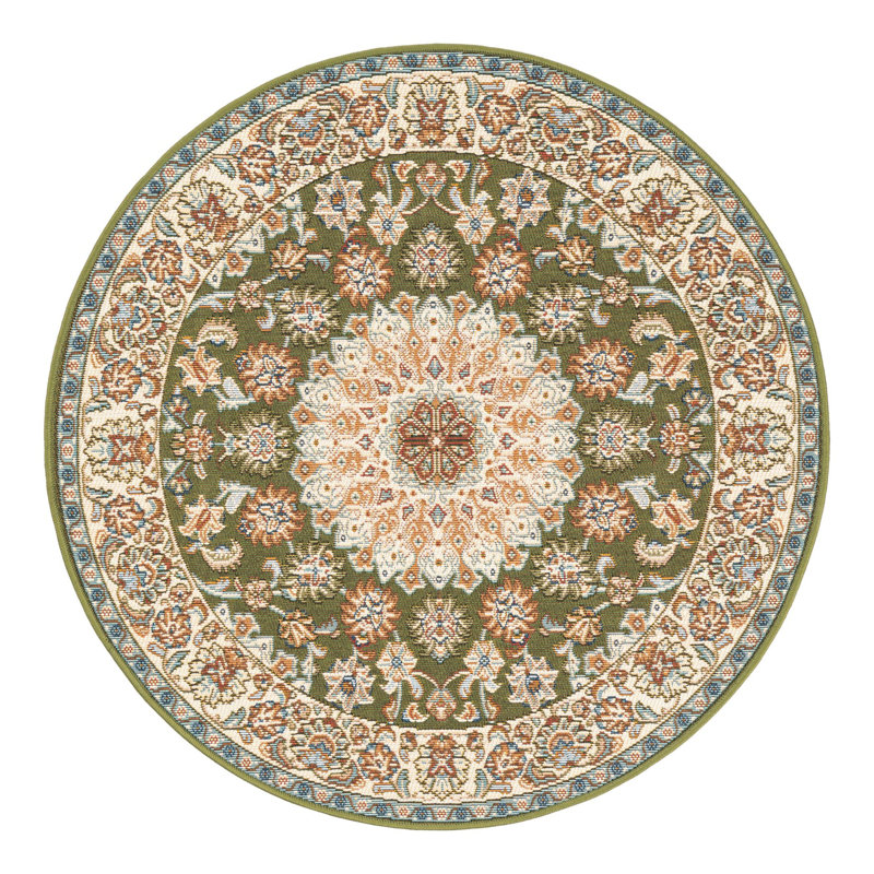Outdoor Traditional Area Rug, Round 3'3"