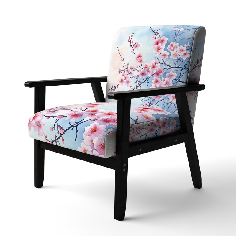 Fauteuil d'appoint Cherry Blossom, Black Square Arms