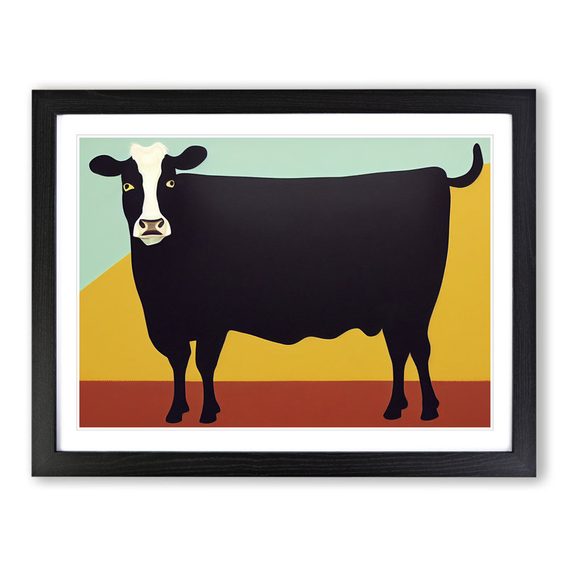 Cow Abstract Vol.1 - Single Picture Frame Print, Black, 46cm H x 64cm W x 2cm D
