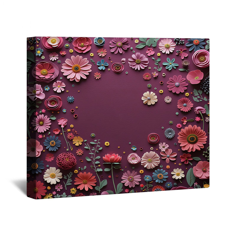 Papier peint floral sur toile - Décoration murale florale en plusieurs tailles, 24 po x 36 po