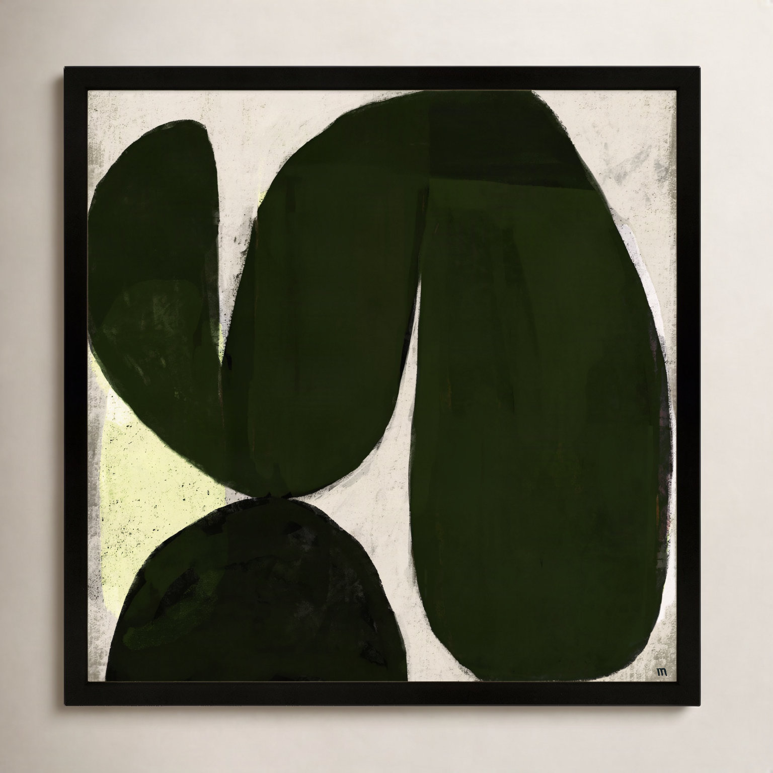 Vanessa "Succulent No. 7" Print, 24" H x 24" W x 1.25" D, Black
