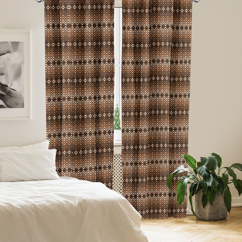 Ornement 4 rideaux East Urban Home, L 56 po x L 63 po