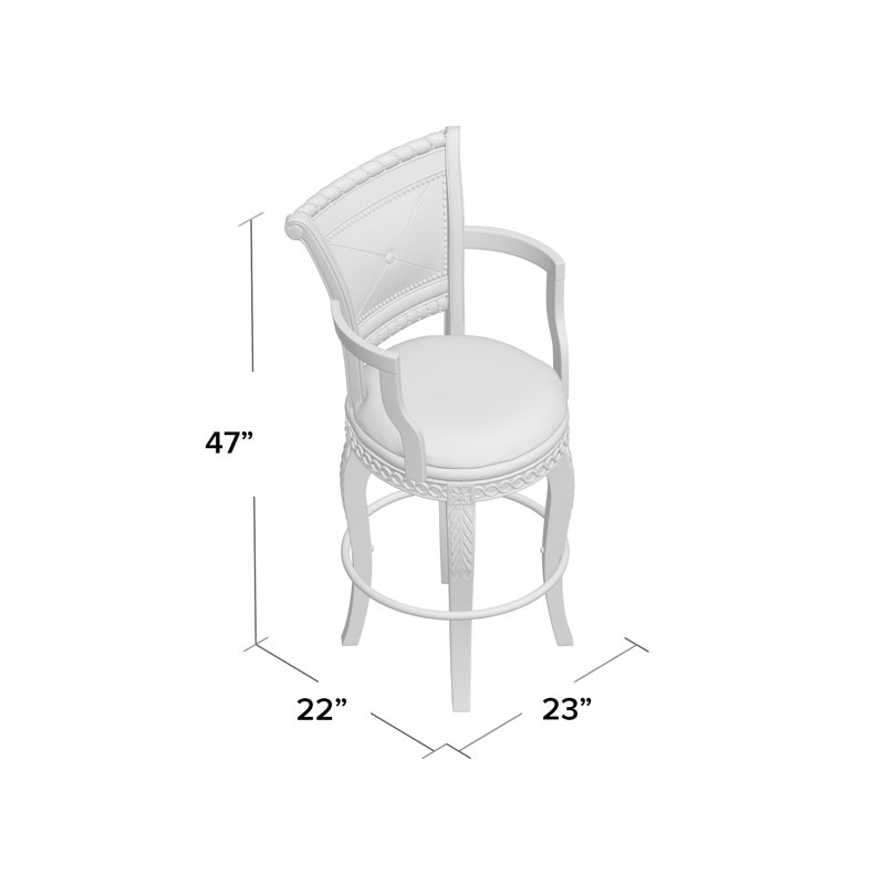 Audren Swivel Upholstered Counter Stool with Solid Wood Frame