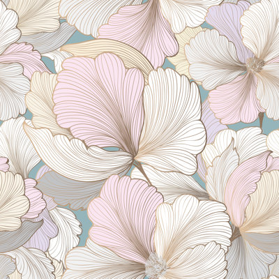 Floral Seamless Pattern by Terriana - Wrapped Canvas Print
